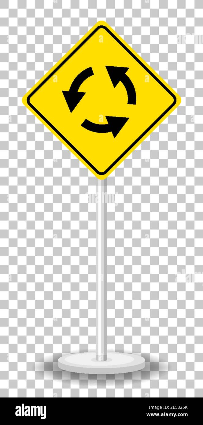 Roundabout sign isolated on transparent background illustration Stock ...