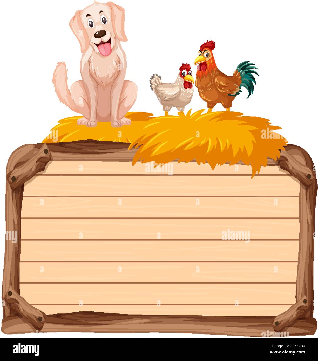 Empty banner with animal farm on white background illustration Stock ...