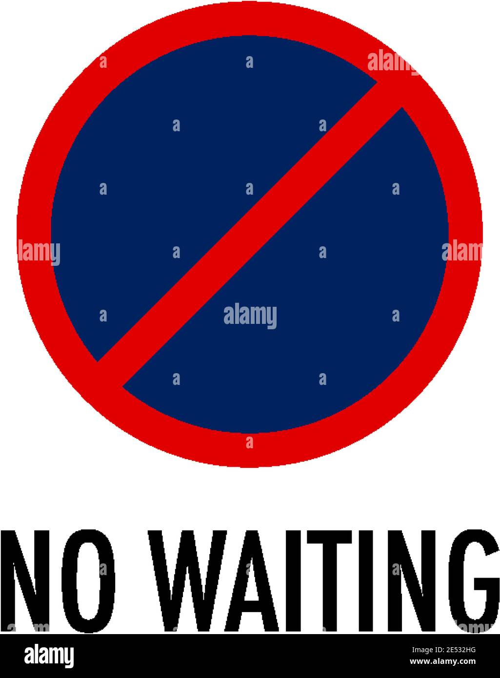 No waiting sign on white background illustration Stock Vector Image