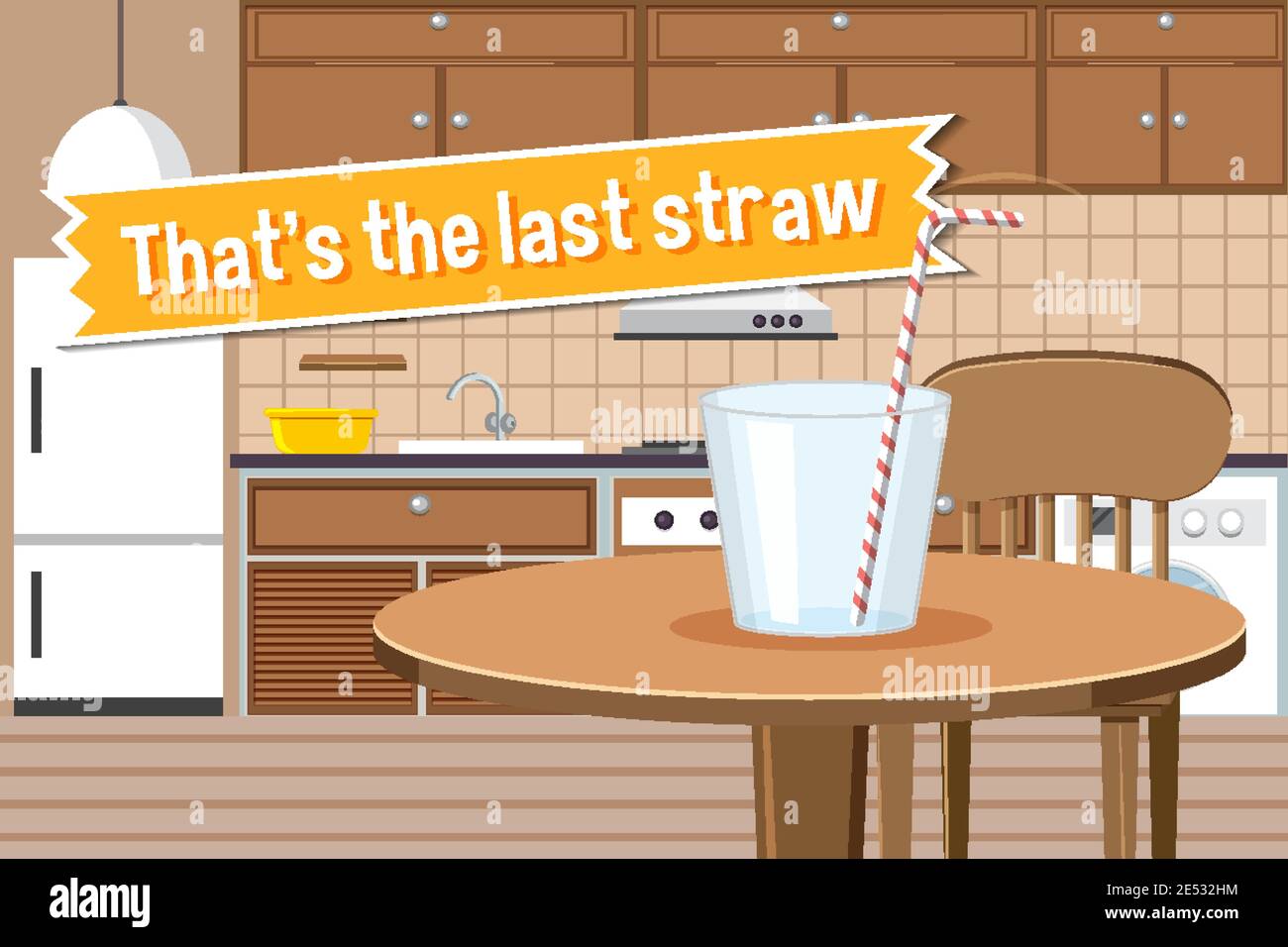 Idiom Poster With That S The Last Straw Illustration Stock Vector Image Art Alamy