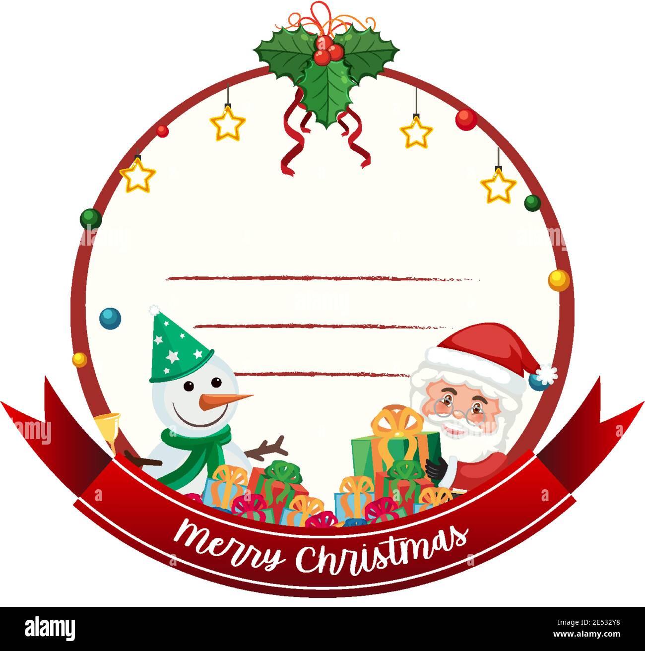 Blank Merry Christmas card template illustration Stock Vector Image ...
