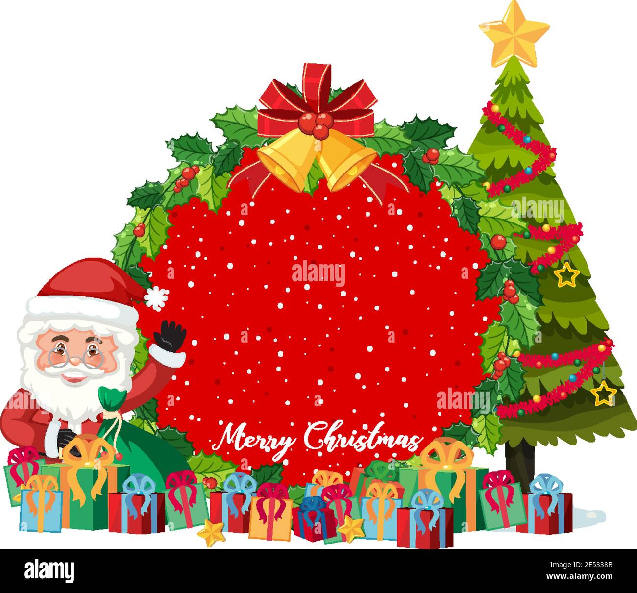 Isolated Merry Christmas banner illustration Stock Vector Image & Art ...