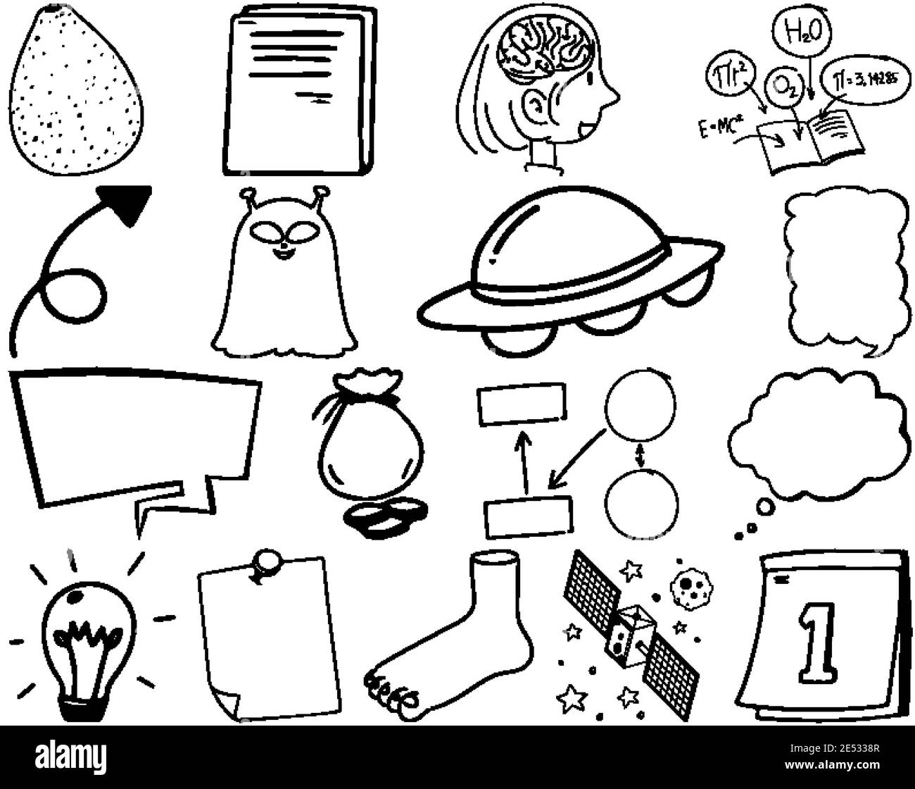 Set of item and symbol hand drawn doodle illustration Stock Vector ...
