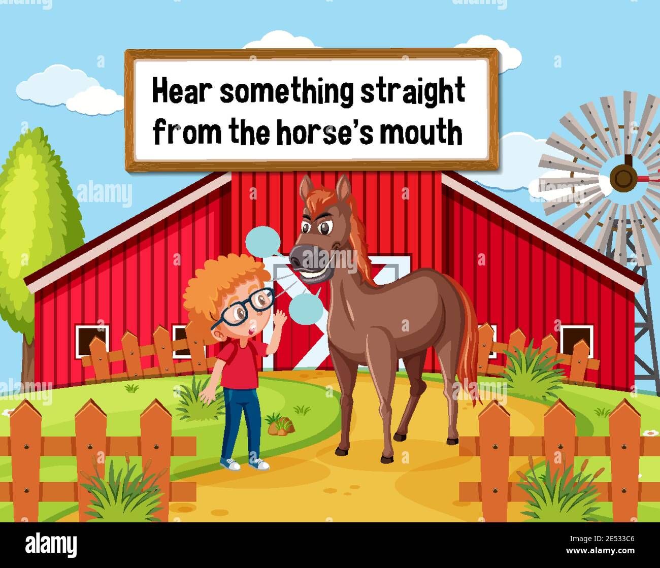 Straight from the horses Stock Vector Images Alamy