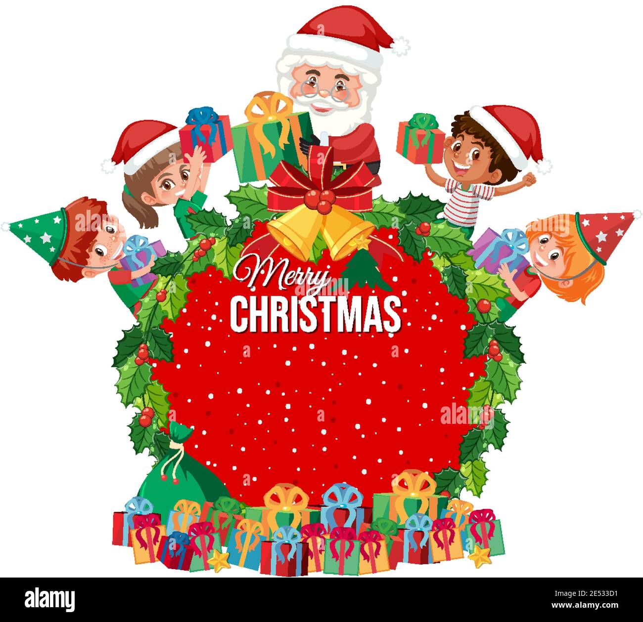 Isolated Merry Christmas banner illustration Stock Vector Image & Art ...