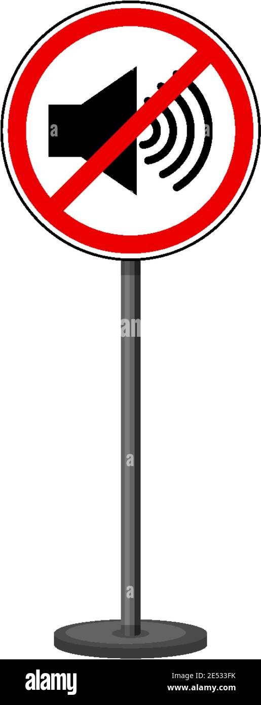 Do not make loud noises sign with stand isolated on white background ...