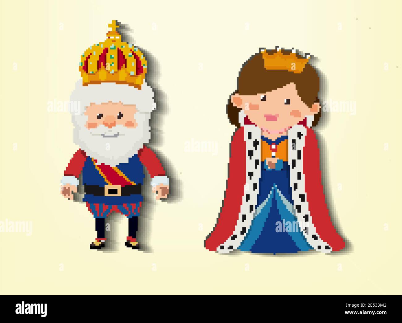 King and queen cartoon character illustration Stock Vector