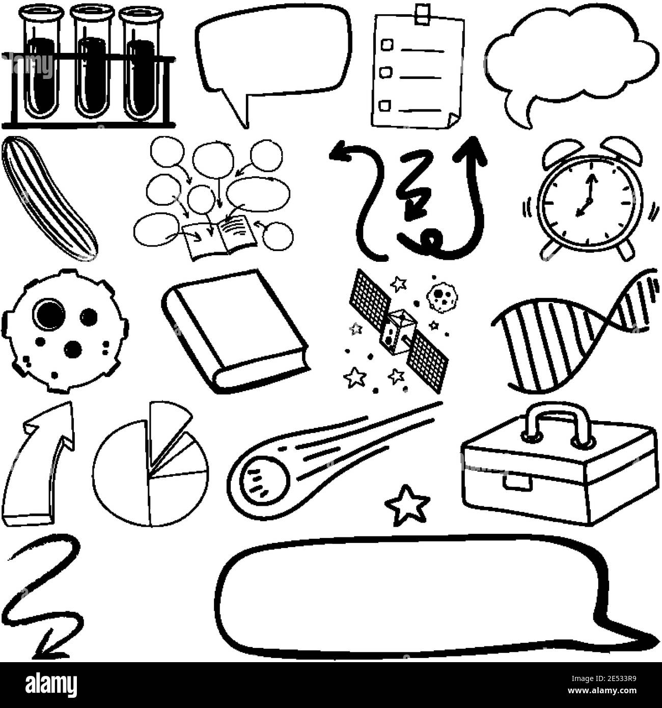 Set of item and symbol hand drawn doodle illustration Stock Vector ...