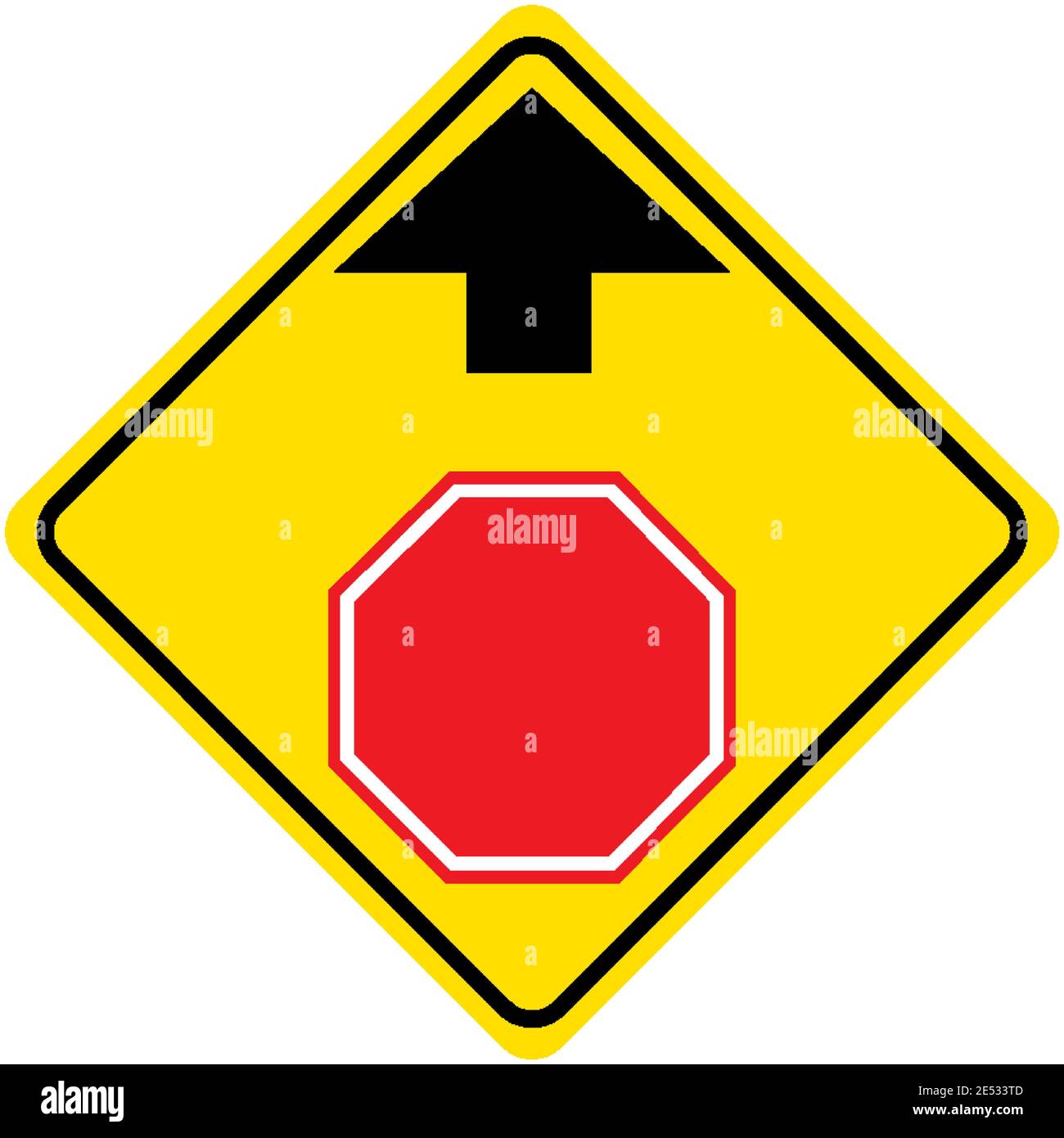 Stop Ahead yellow sign on white background illustration Stock Vector Image & Art - Alamy