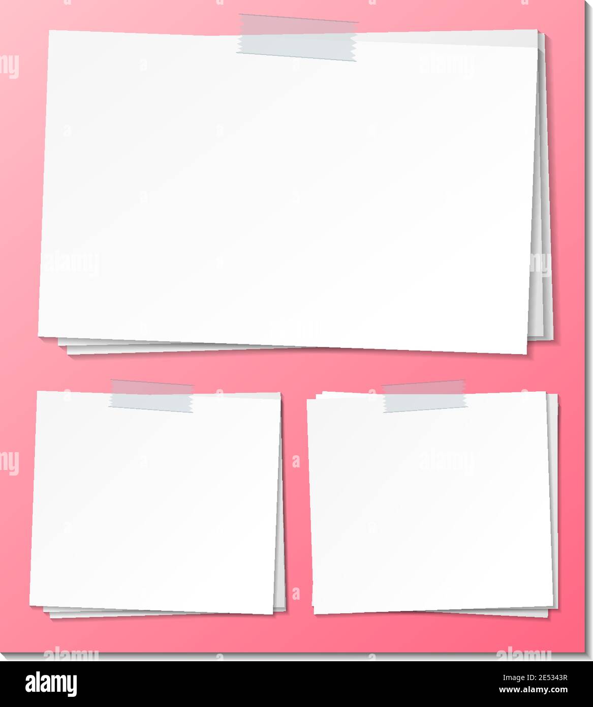 Set of empty sticky note paper template illustration Stock Vector Image