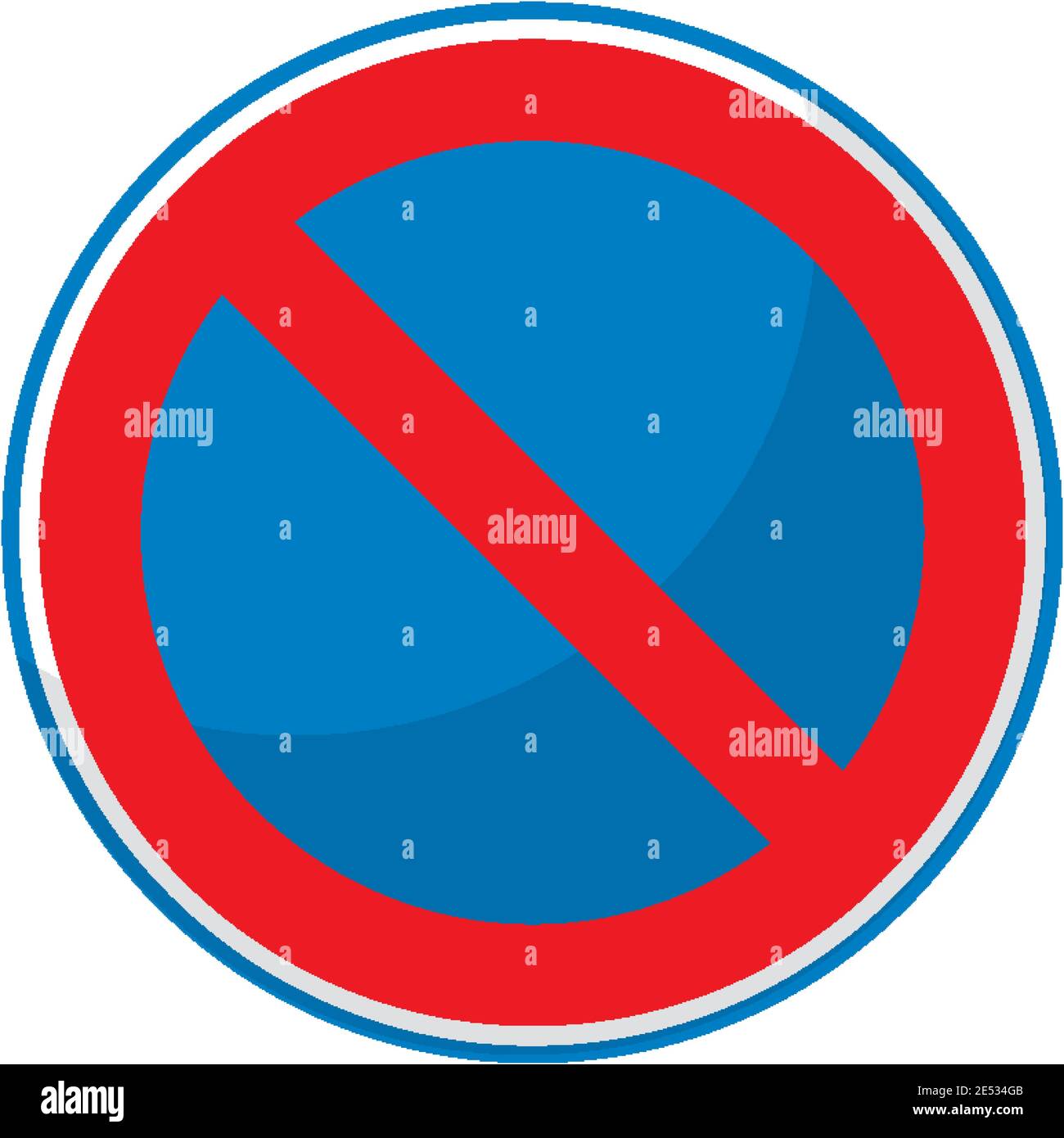 No parking traffic sign isolated on white background illustration Stock ...