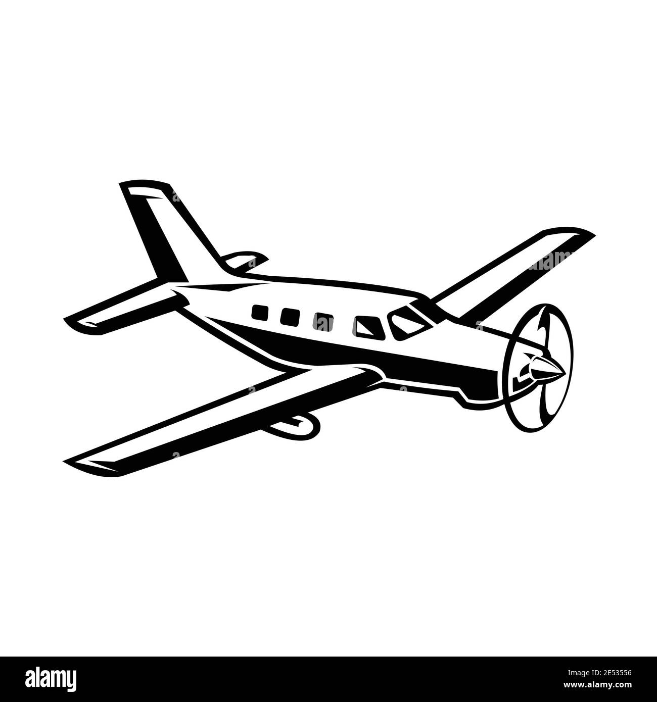 Small plane light aircraft flying vector isolated Stock Vector