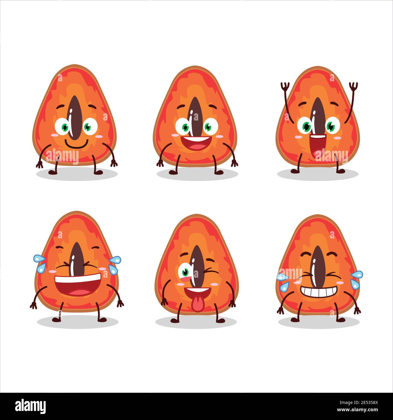 Cartoon character of slice of mamey with smile expression. Vector illustration Stock Vector