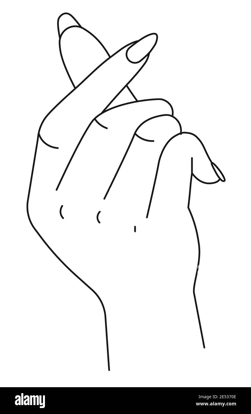 Female hand showing clasp sign, line art vector Stock Vector Image