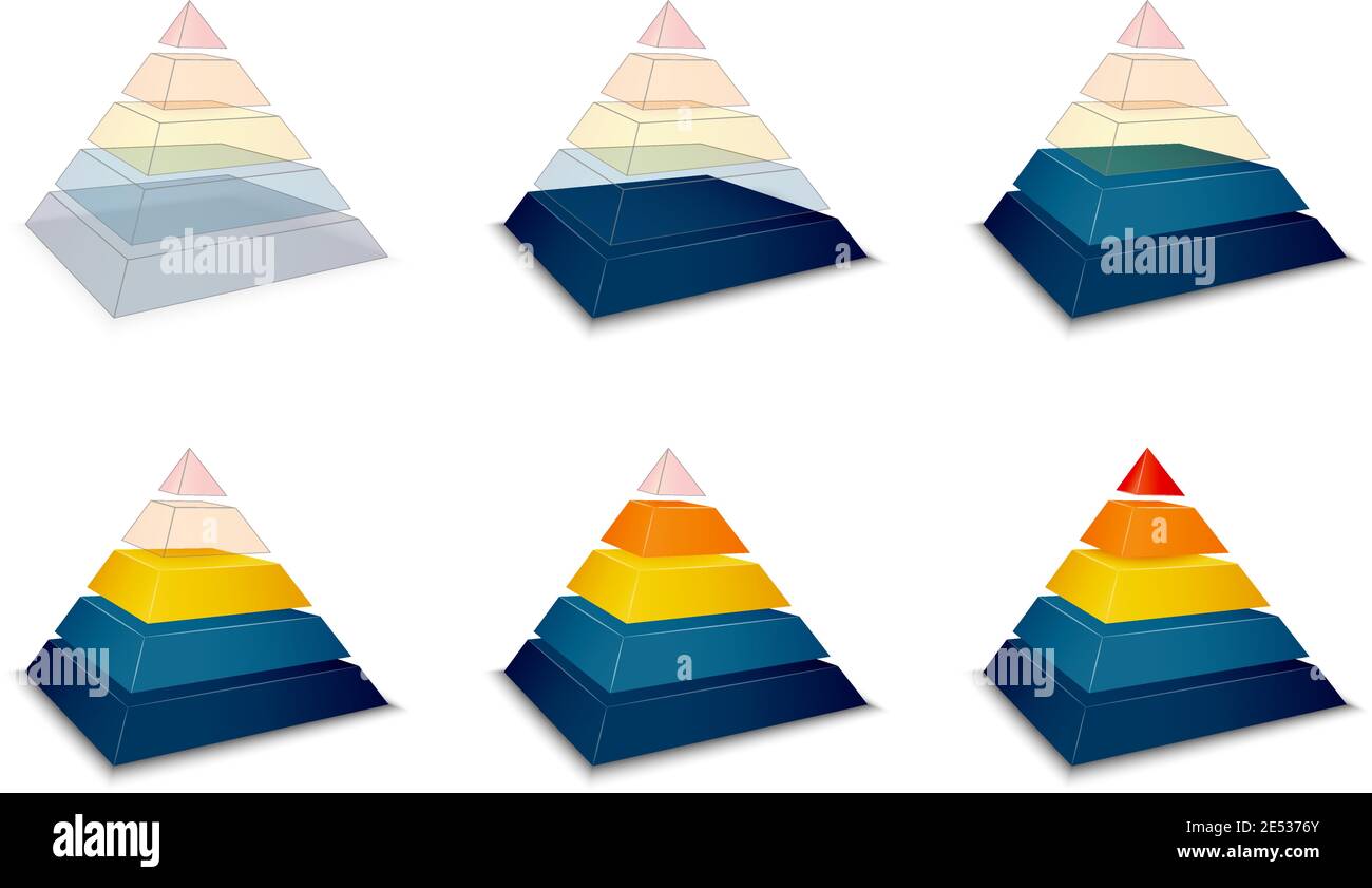 Pyramid Loading Pyramidal progress or loading bar indicator vector illustration Stock ...