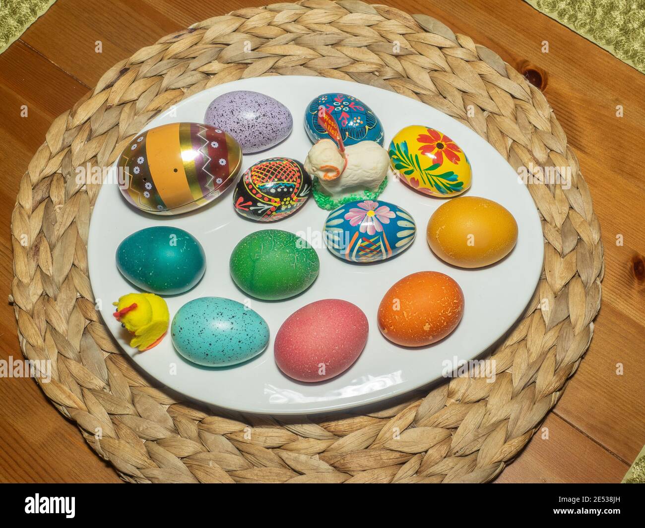 Easter decorations inside a house Stock Photo - Alamy