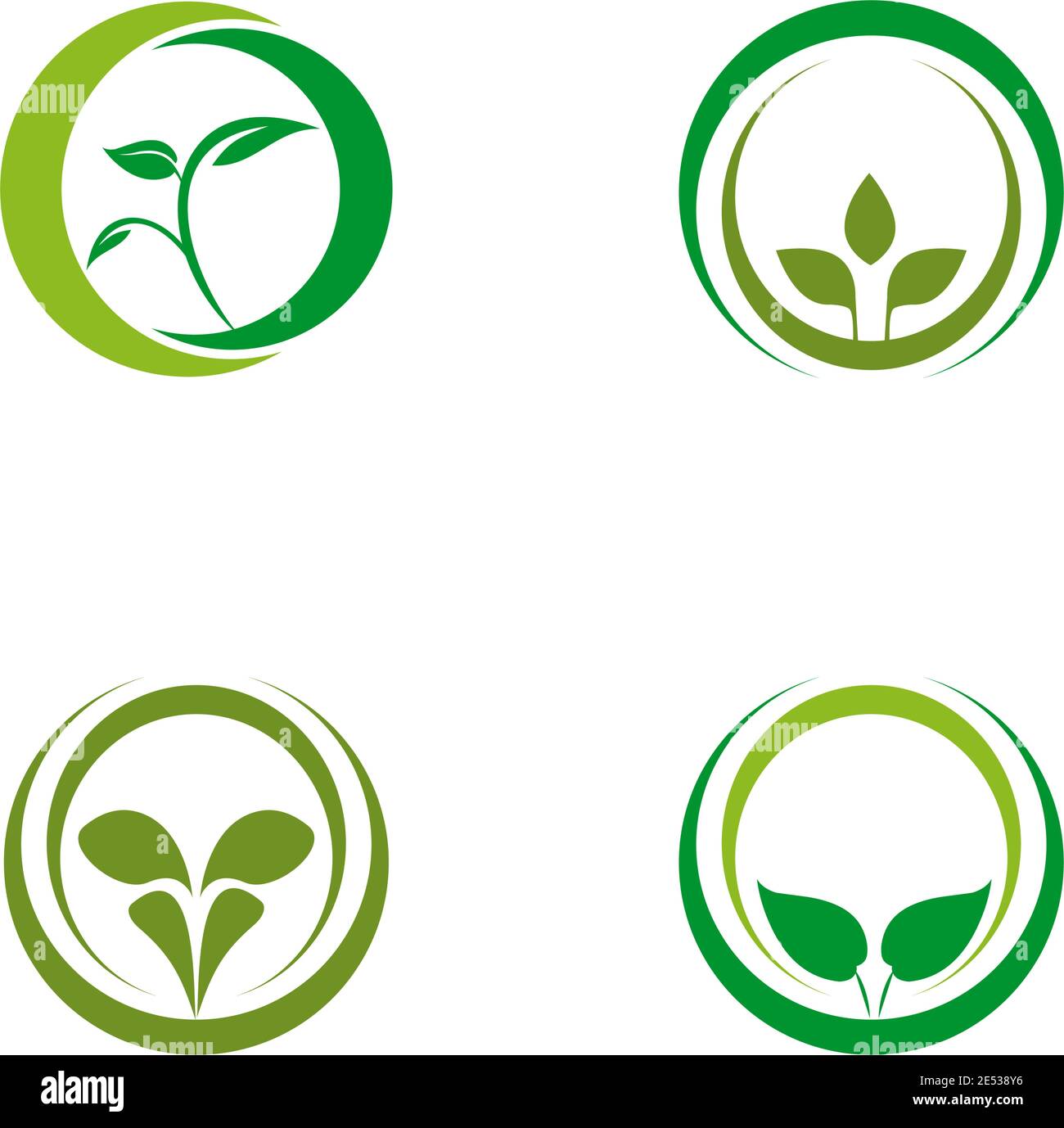 Green leaf icon logo design inspiration vector illustration template ...