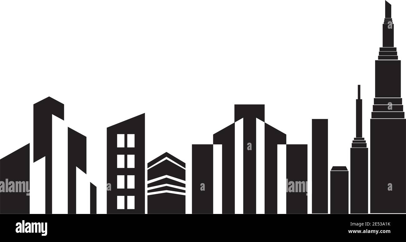 City scape inspiration illustration logo design vector template Stock Vector
