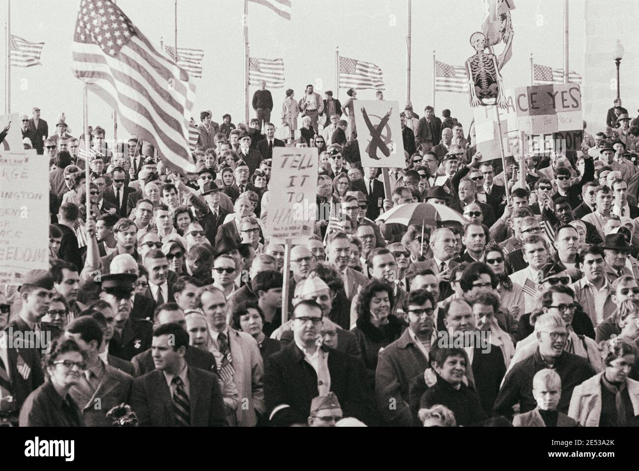 Vintage photo of Freedom Rally. USA. November 11, 1969 Stock Photo
