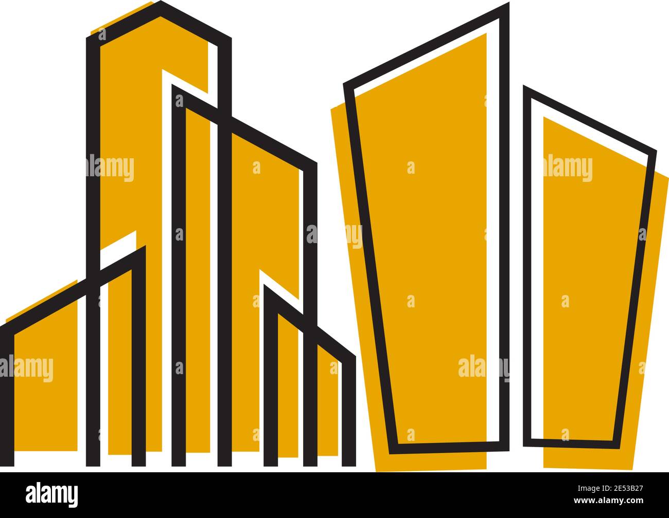 City scape inspiration  illustration logo design vector template Stock Vector