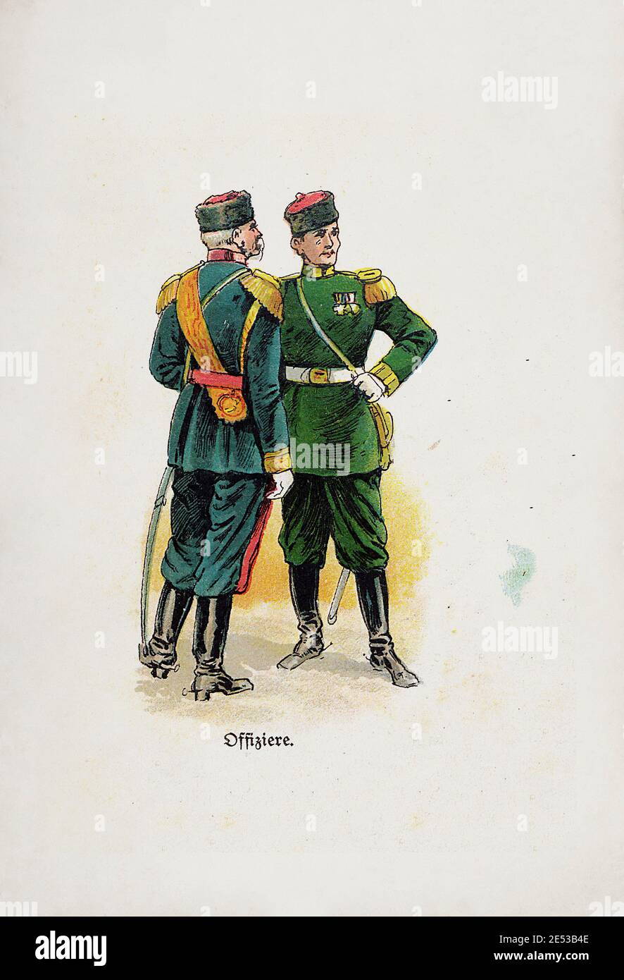 Russian Imperial Armee. Russian officers. Russian Empire. 1910s Stock Photo