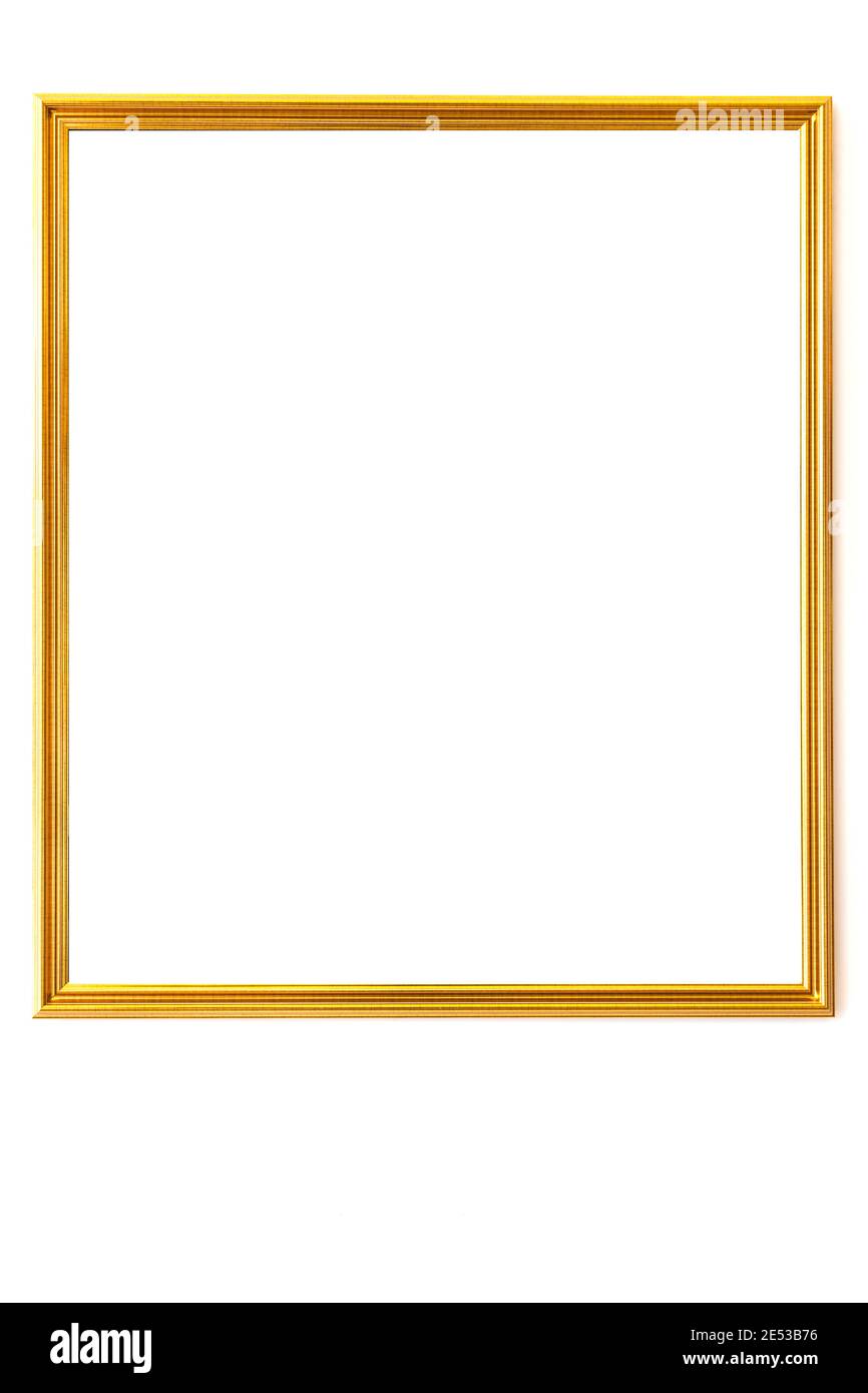 Gold vintage frame. Elegant vintage gold/gilded picture frame on white