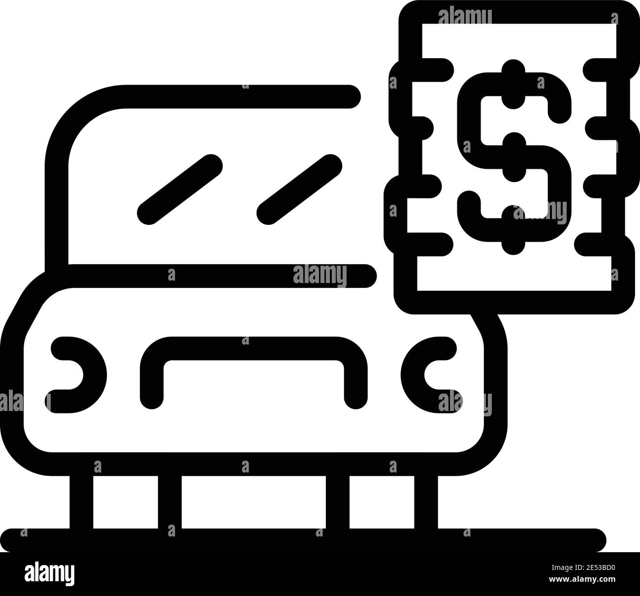 Hire car rent icon. Outline hire car rent vector icon for web design ...