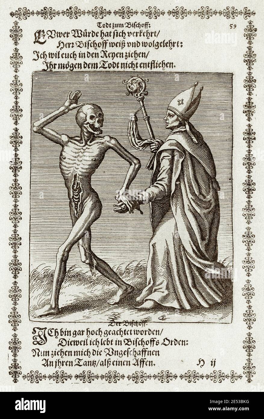 The from Basel's dance of death by Matthew Merian. The Danse