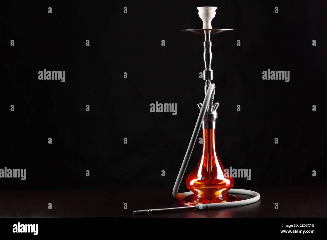 New hookah isolated on black background, copy space Stock Photo