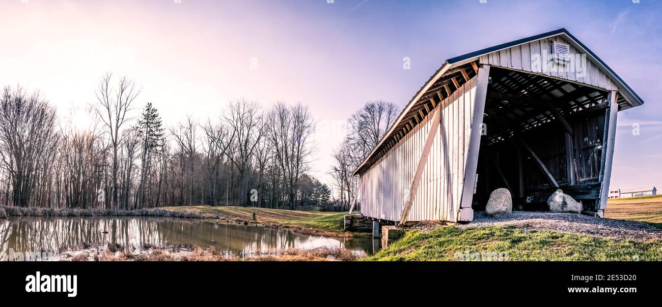 Rushville, Ohio/USAJanuary 5, 2019 Panoramic web banner of the