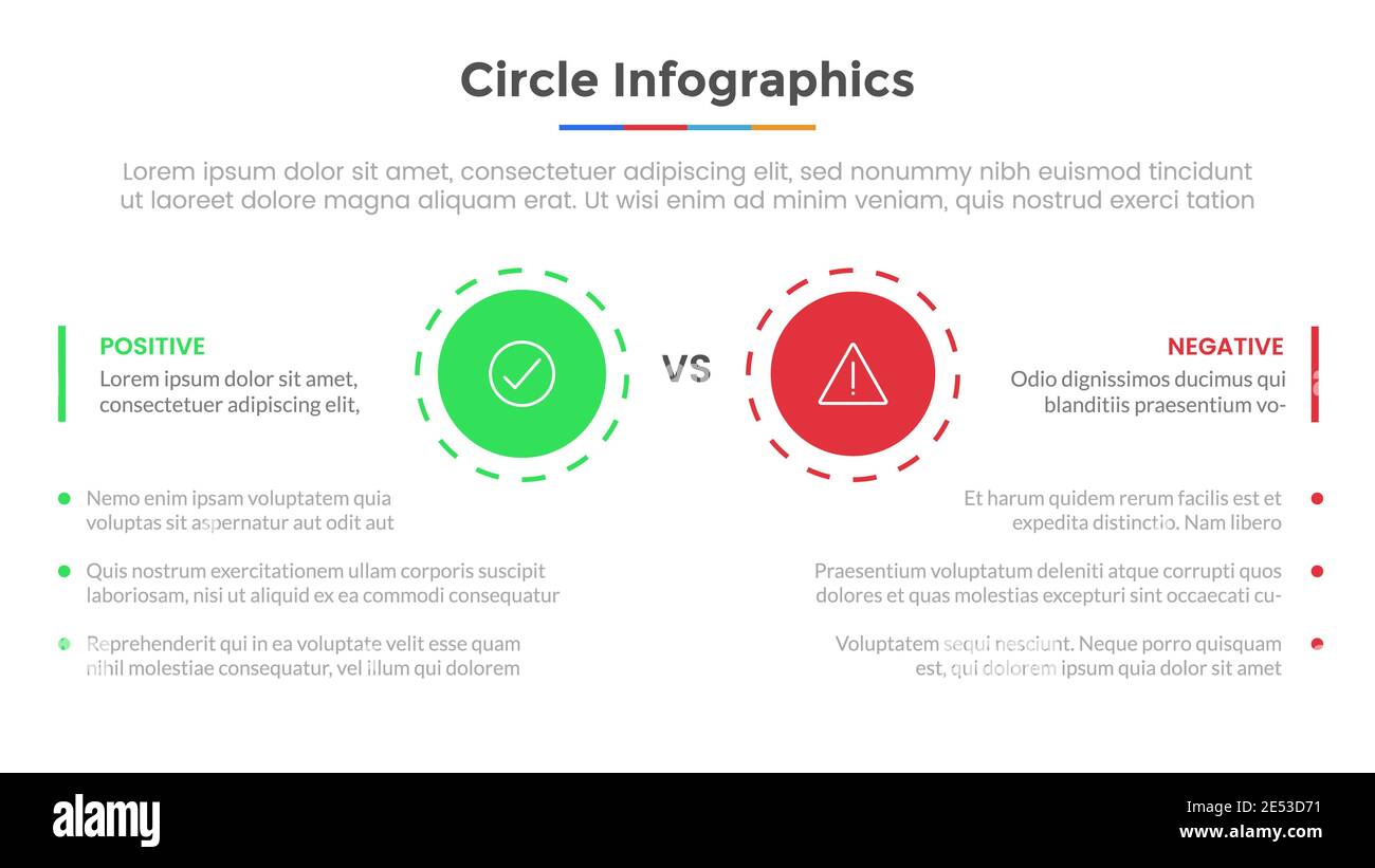 comparison or versus circle infographic with 3 list point and modern comparison or versus circle infographic with 3 list point and modern