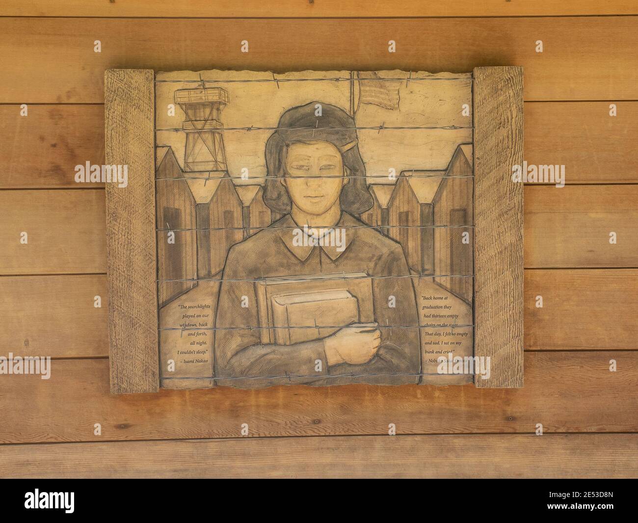 Bainbridge Island Japanese American Exclusion Memorial is an outdoor exhibit commemorating the internment of Japanese Americans from Bainbridge Island Stock Photo