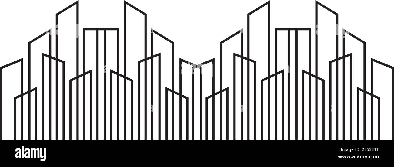 City scape inspiration illustration logo design vector template Stock Vector