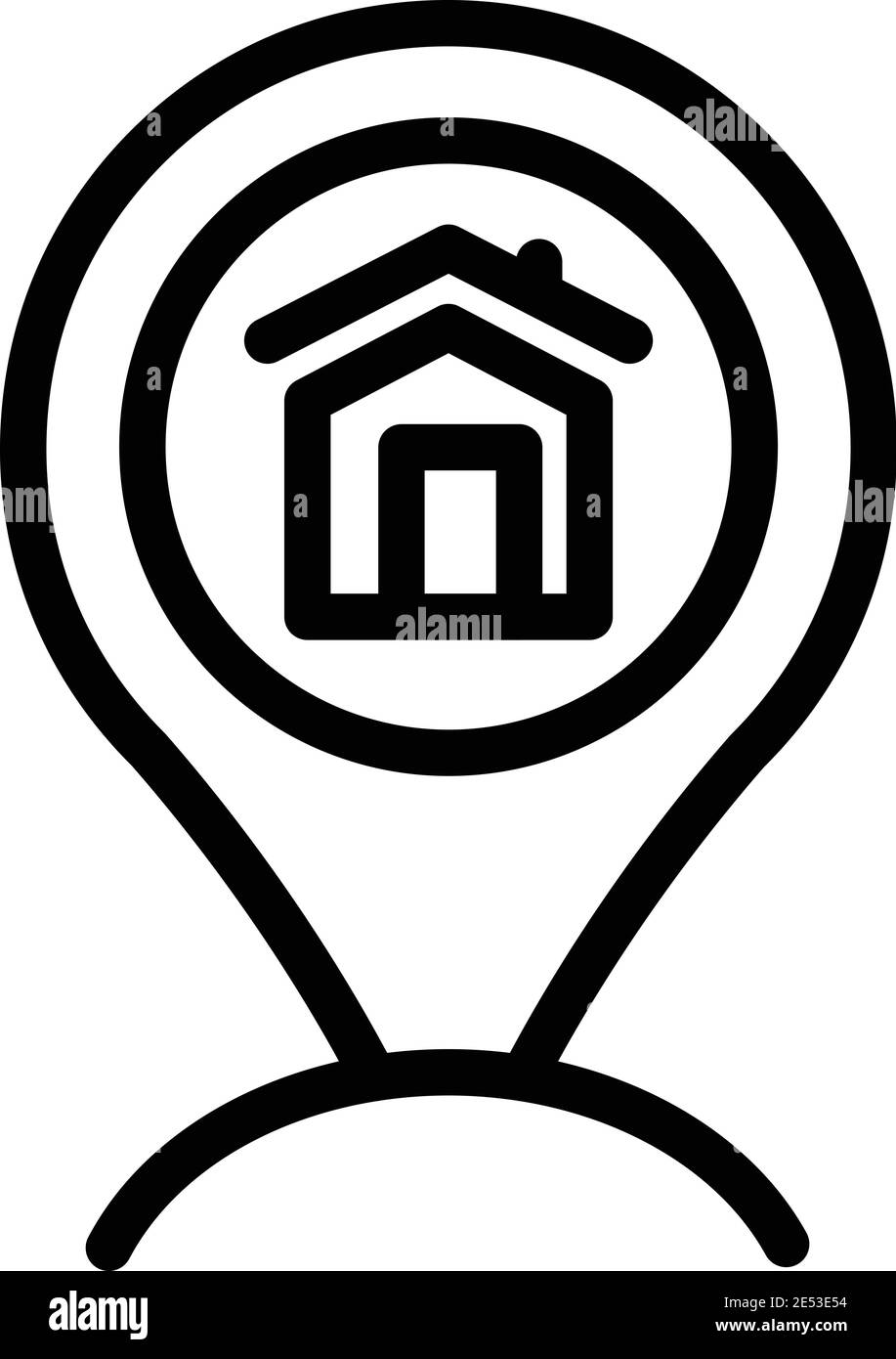 Rent house location icon. Outline rent house location vector icon for