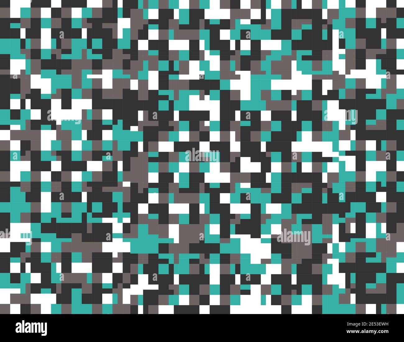 Trendy gray turquoise camouflage pattern with pixels Stock Vector