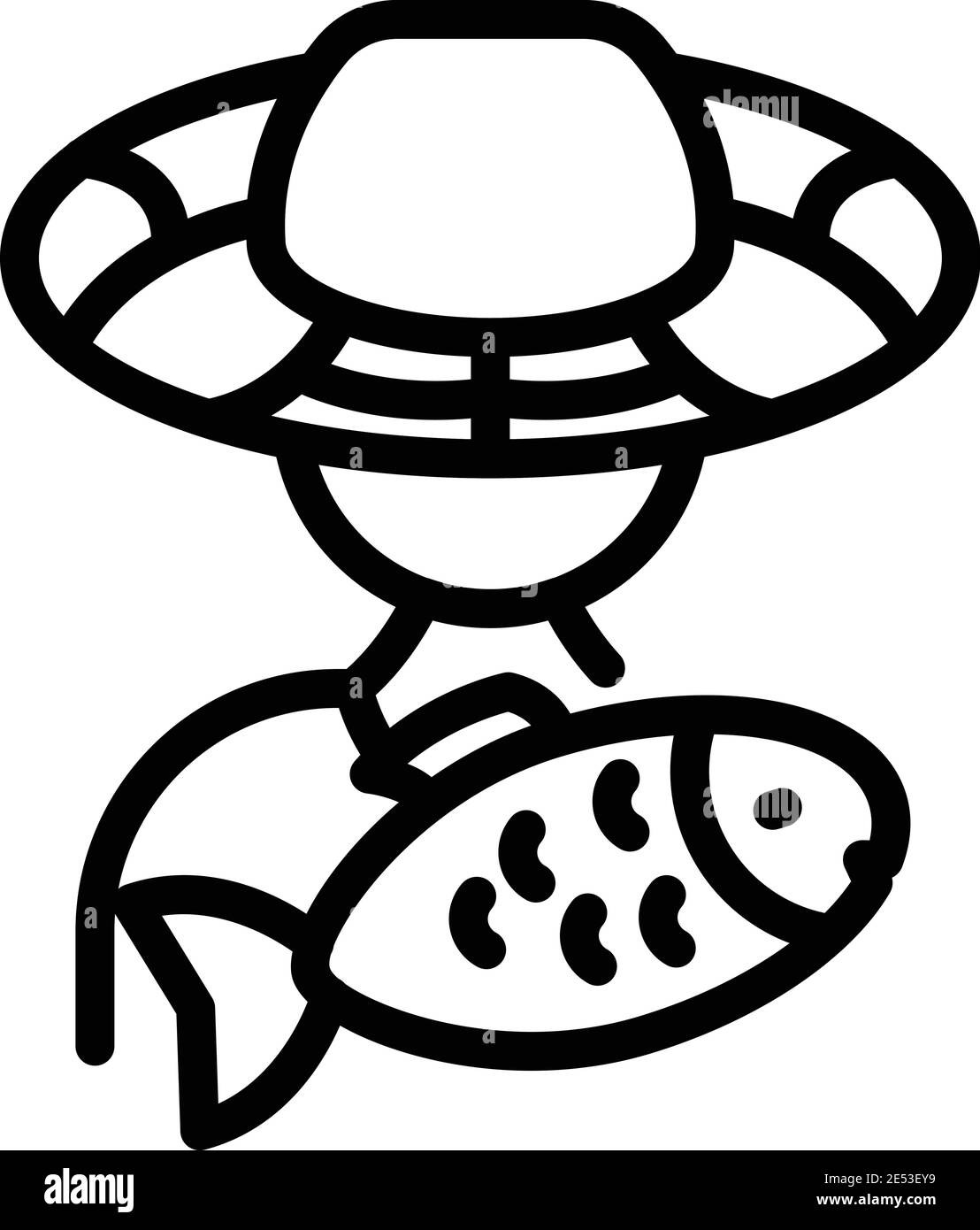 Fish seller icon. Outline fish seller vector icon for web design isolated on white background Stock Vector