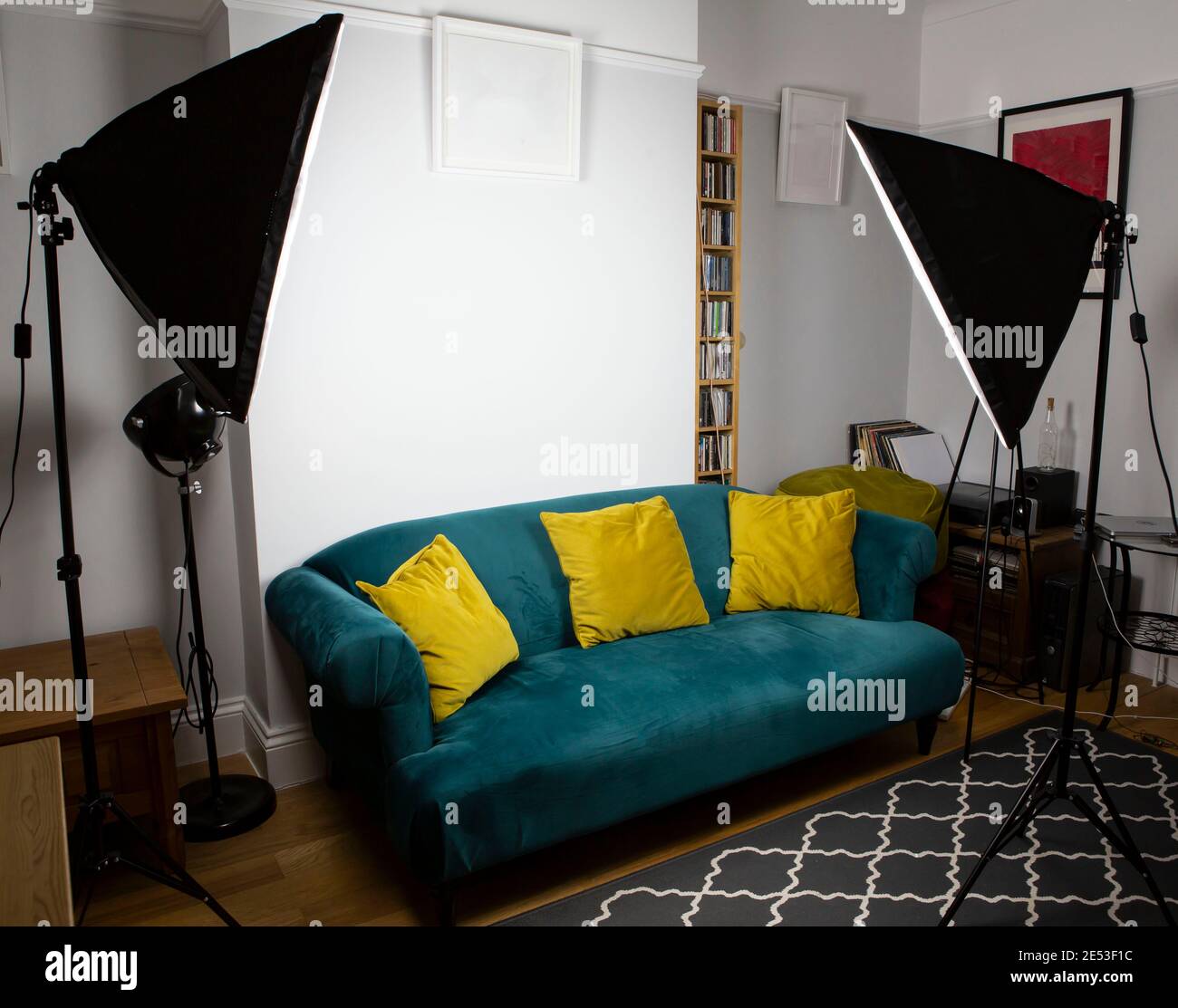 Photographer's studio lighting at home Stock Photo