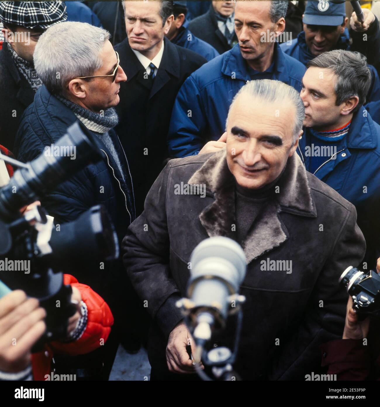 French Prime Minister, Georges Pompidou, pays visit to the french ski team  on the occasion of Grenoble winter Olympic games, Grenoble, Isere, France,  1968 Stock Photo - Alamy