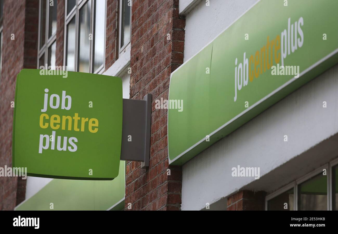 File photo dated 17/02/16 of a Job Centre Plus in London. Britain's jobless rate has soared to its highest level for more than four years as official figures showed nearly 830,000 workers have been dropped from UK payrolls since the start of the pandemic. Issue date: Tuesday January 26, 2021. Stock Photo