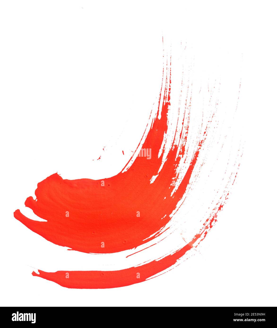 Red brush stroke isolated on white background Stock Photo - Alamy
