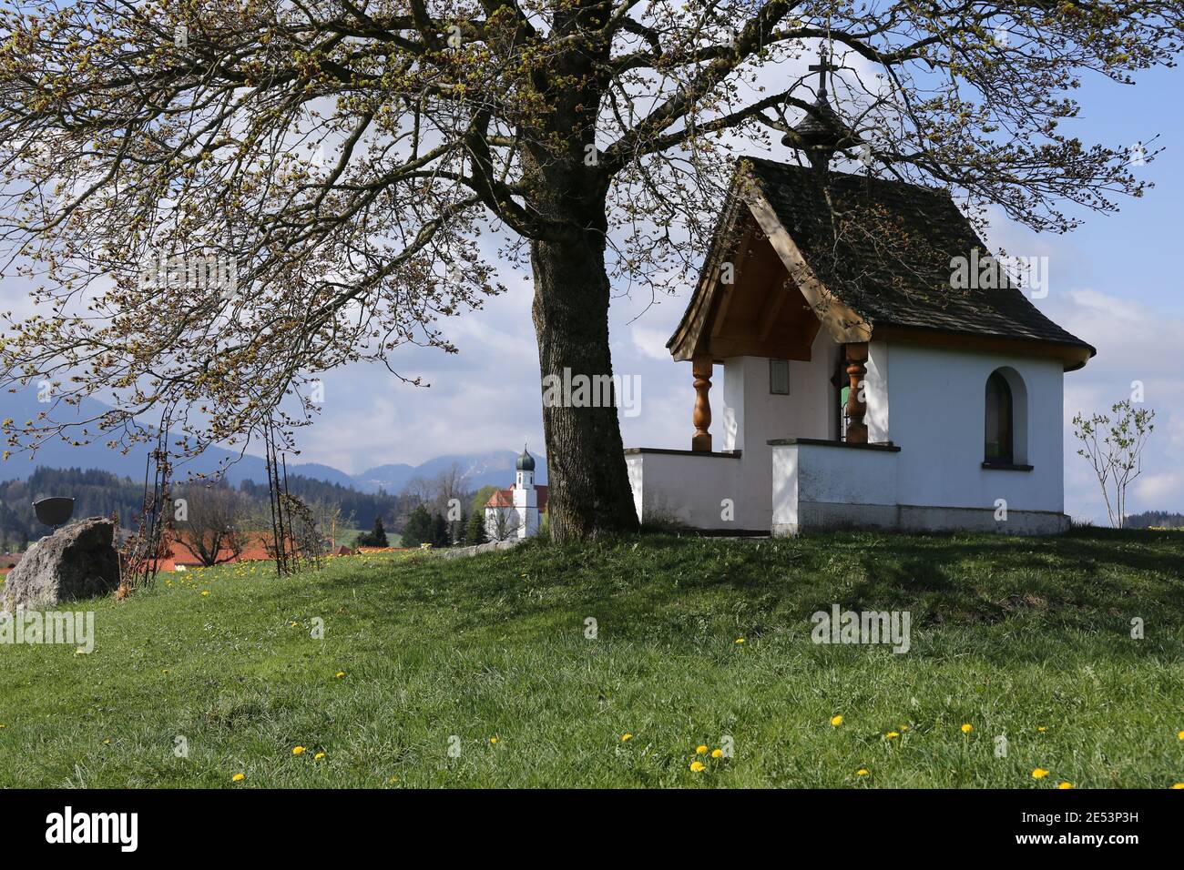 Small chapel near Rückholz, a village in Allgäu, Bavaria Stock Photo