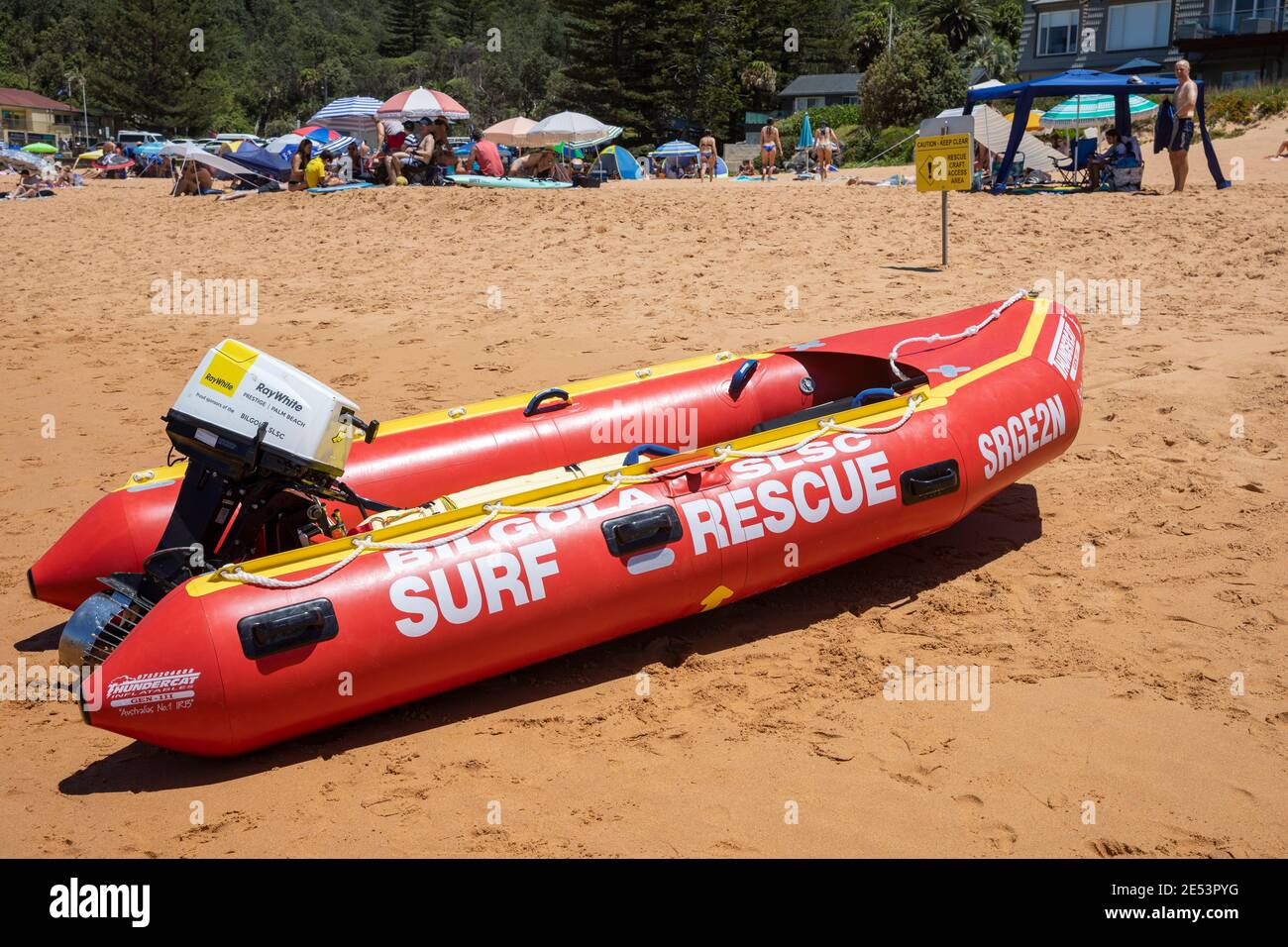 IRB Inflatable surf rescue boat on Bilgola Beach in Sydney,NSW ...