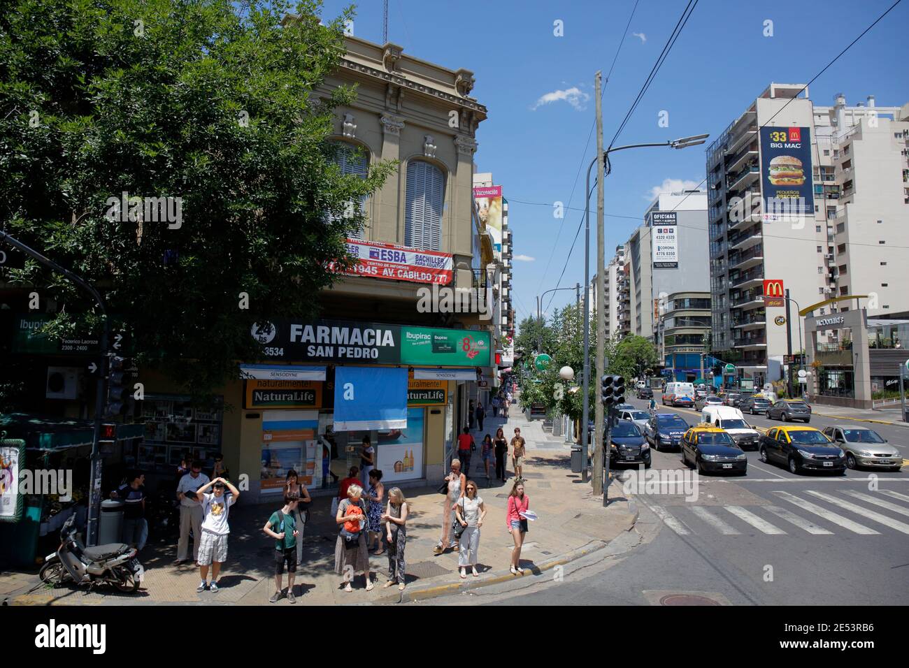Street scene, Frederico Lacroze 2300-2400, Buenos Aires, Argentina 26th Jan 2016 Stock Photo