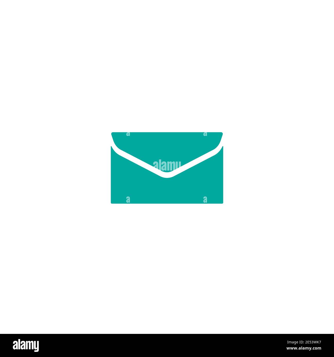 Blue letter. flat icon isolated on white. Vector flat illustration ...