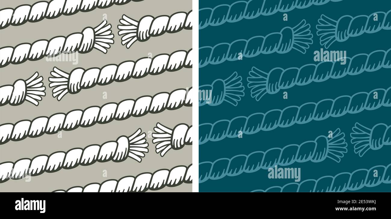 Two different versions of seamless pattern vectors made with laces. Stock Vector