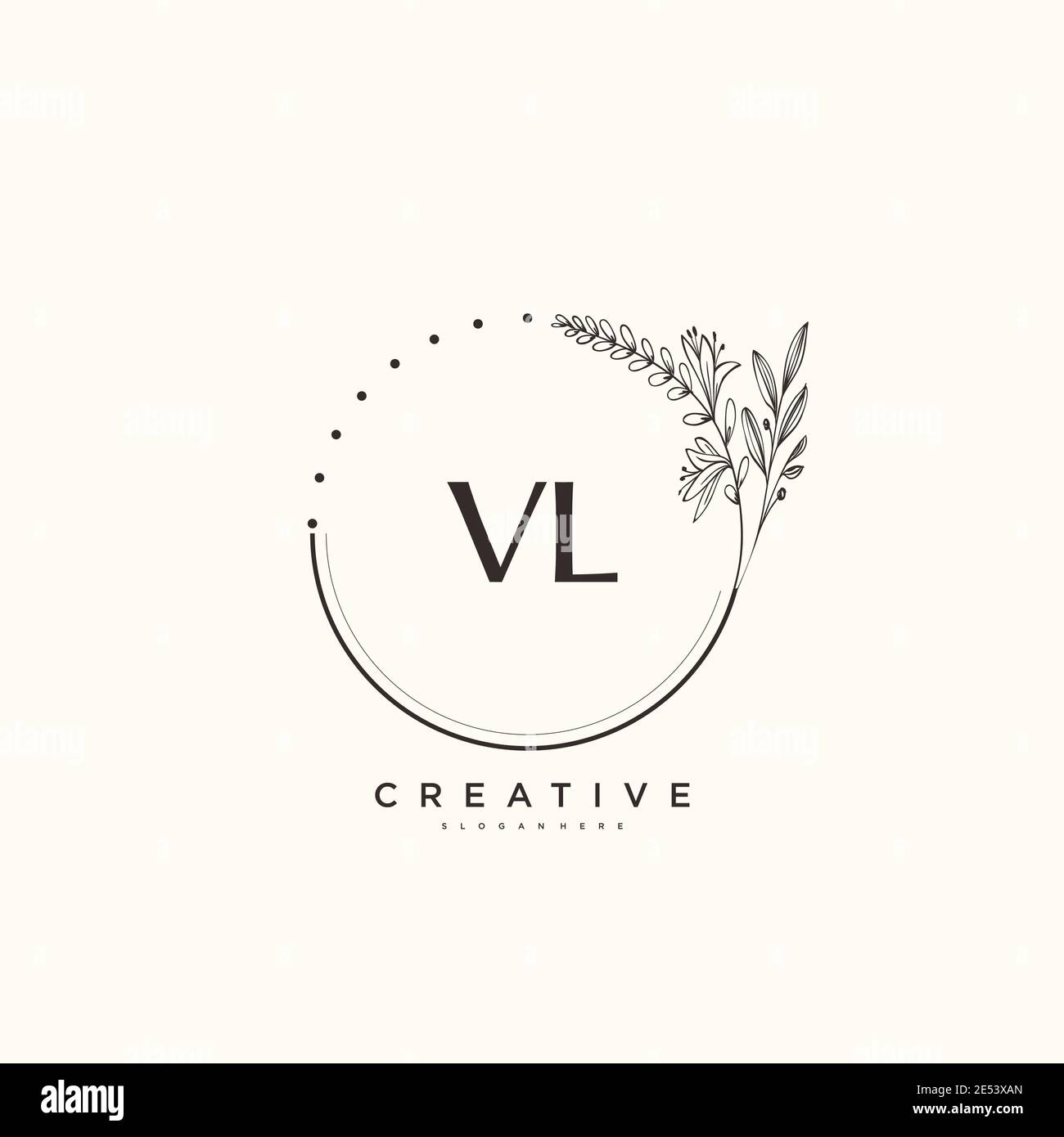 V L VL Beauty vector initial logo, handwriting logo of initial signature,  wedding, fashion, jewerly, boutique, floral and botanical with creative  template for any company or business. Stock-vektor