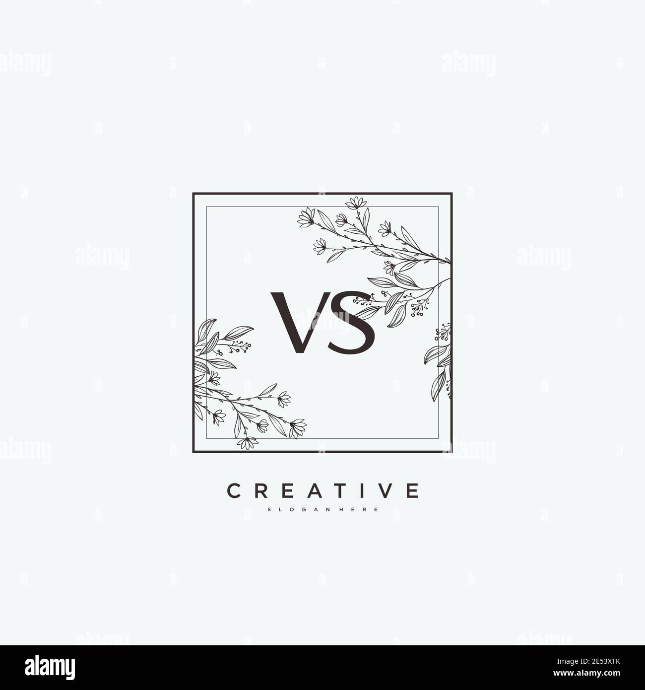 VS Beauty vector initial logo art, handwriting logo of initial signature, wedding, fashion, jewerly, boutique, floral and botanical with creative temp Stock Vector