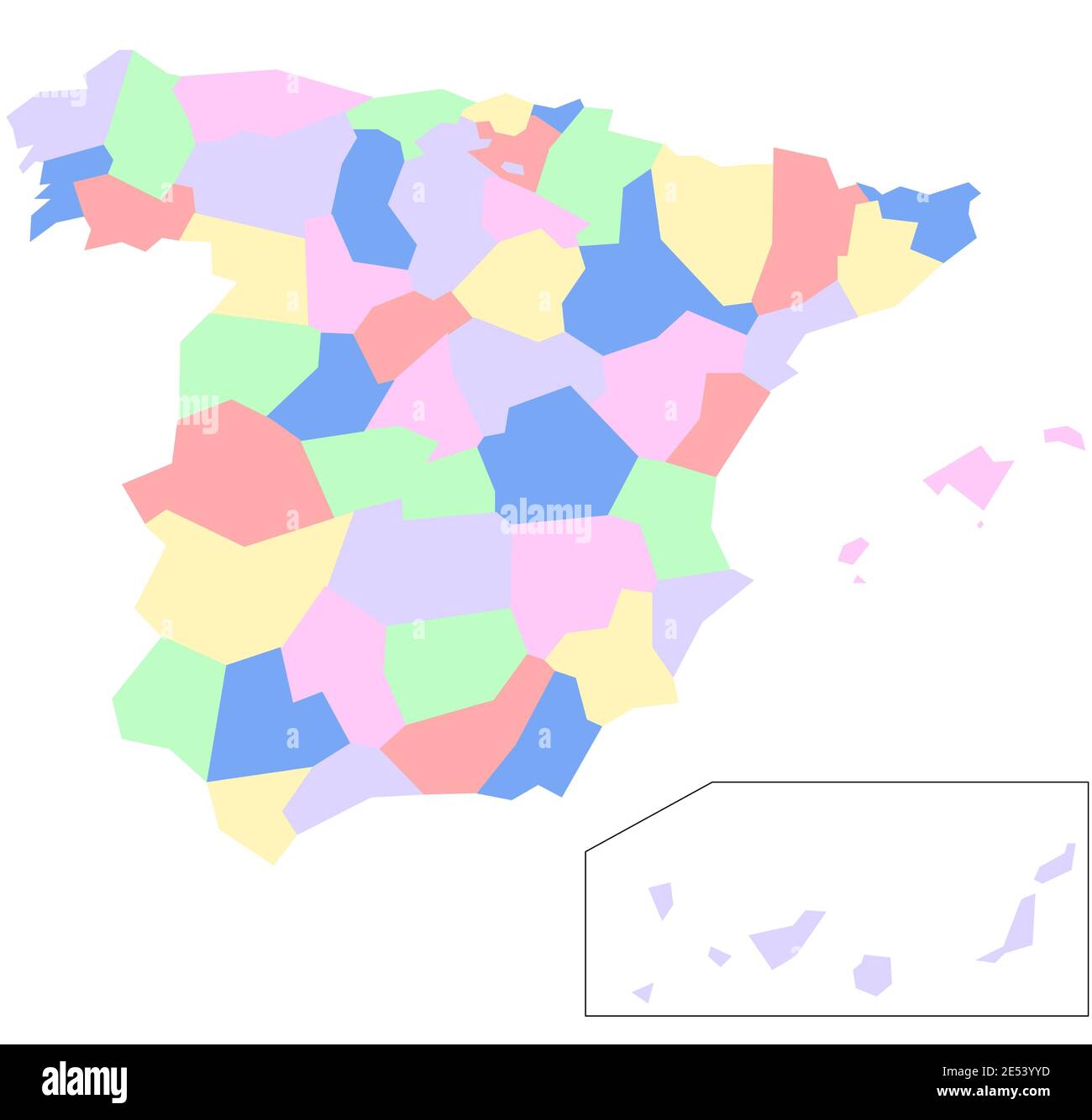 Spain provinces map to study geography Stock Photo Alamy