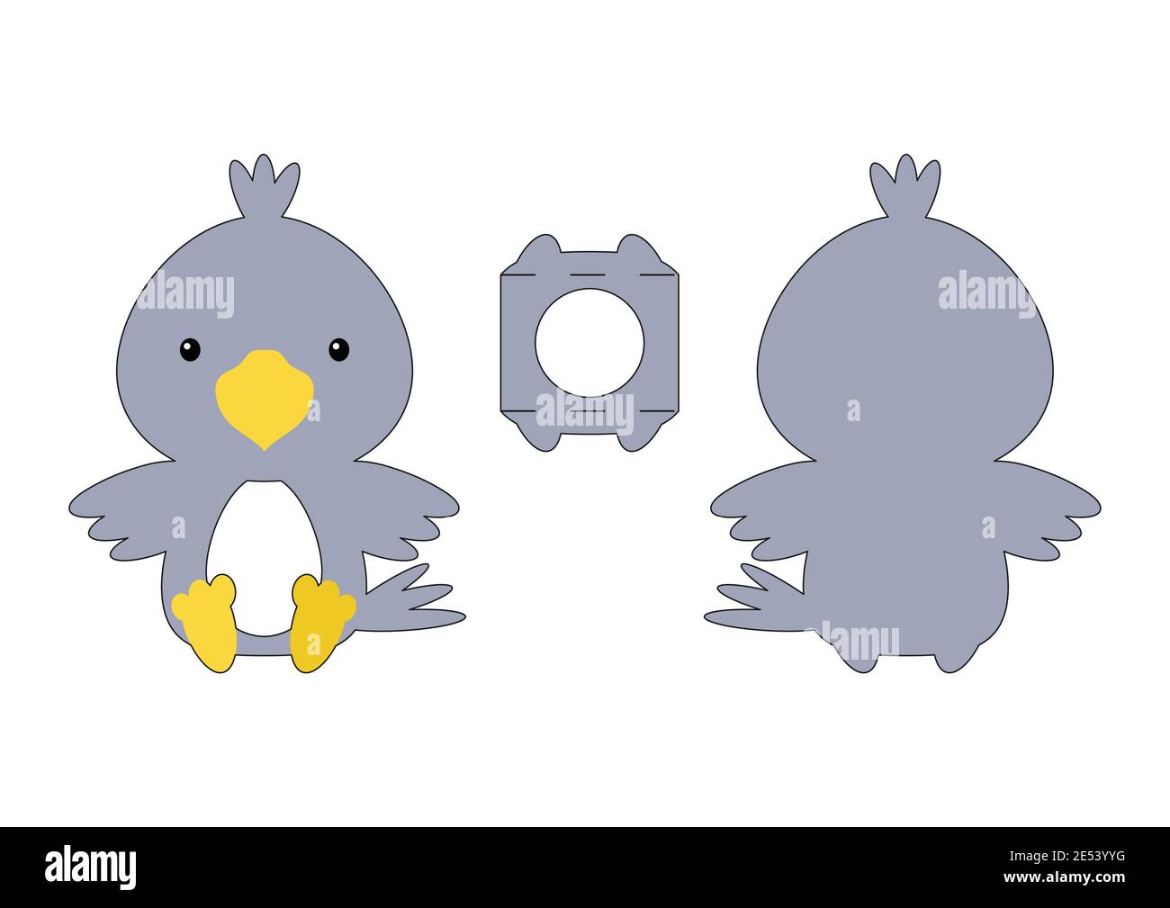 Cute die cut raven chocolate egg holder template. Retail paper box for ...