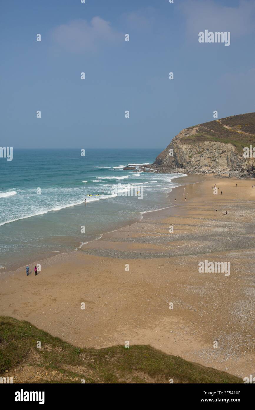 Porthtowan Cornwall North Cornish heritage coast beach near St Agnes